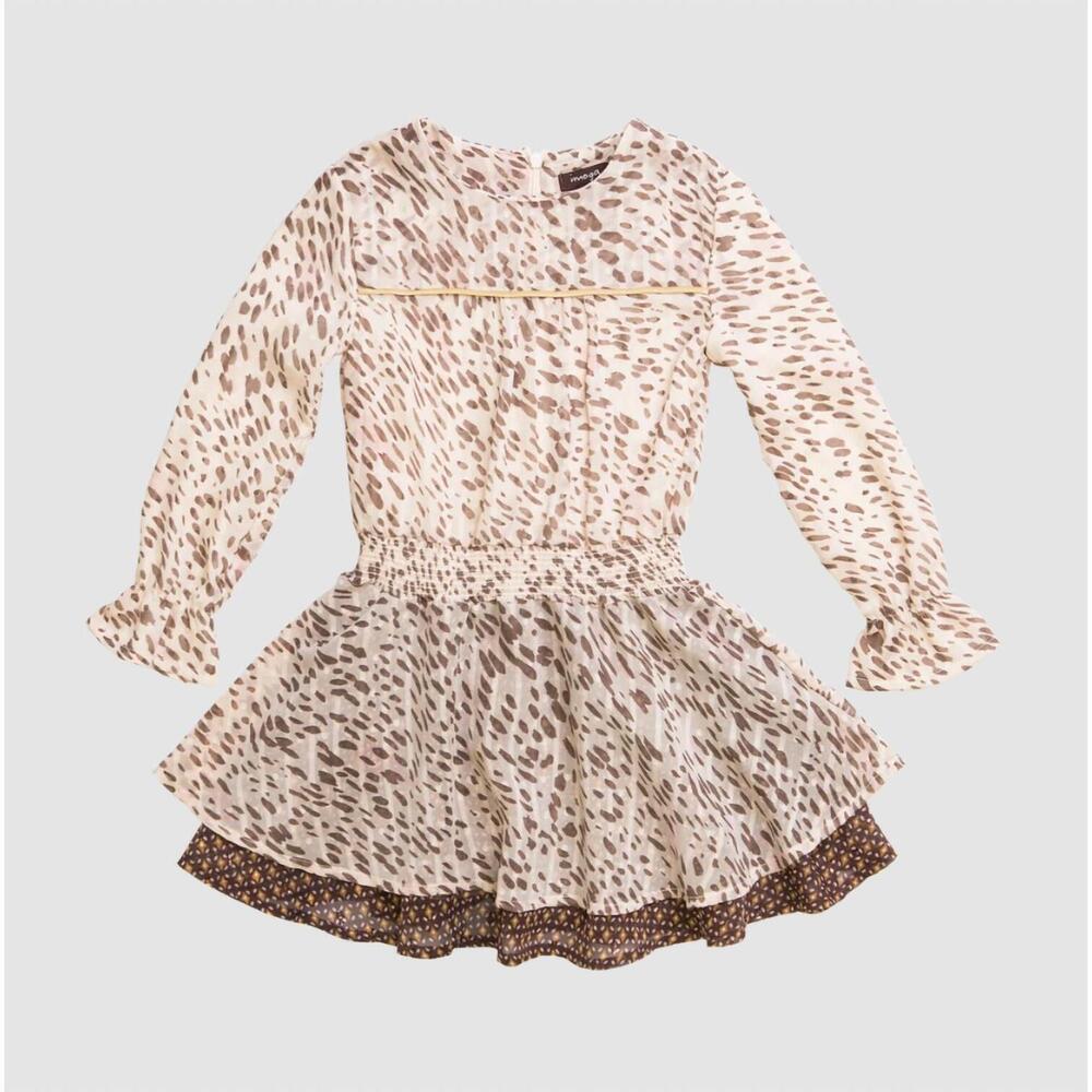 NEW IMOGA girls speckle chiffon dress in mocha